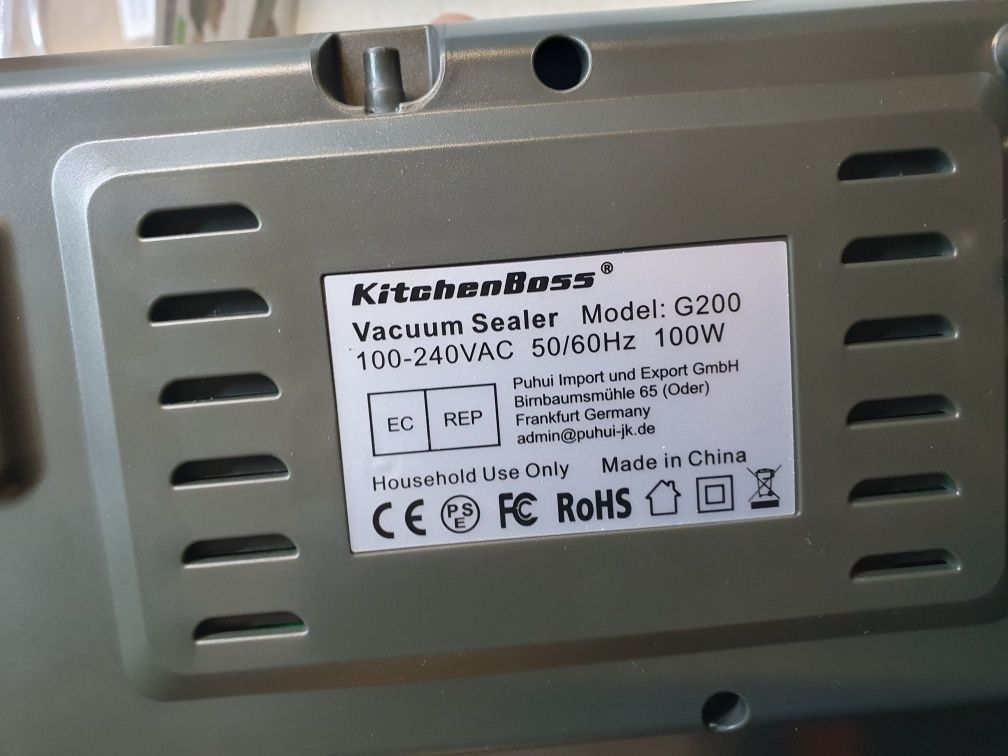 KitchenBoss Urządzenie do pakowania próżniowego 3 w 1 + 20 worków