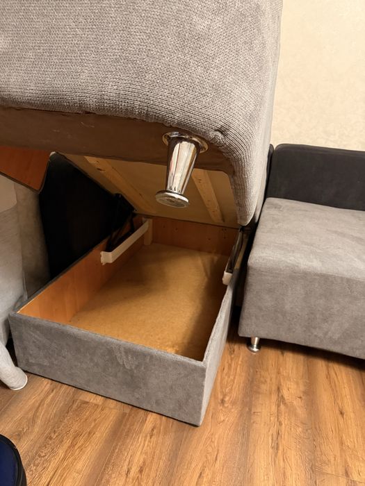 Кутовий розкладний диван як новий | Велюр + ніші для білизни