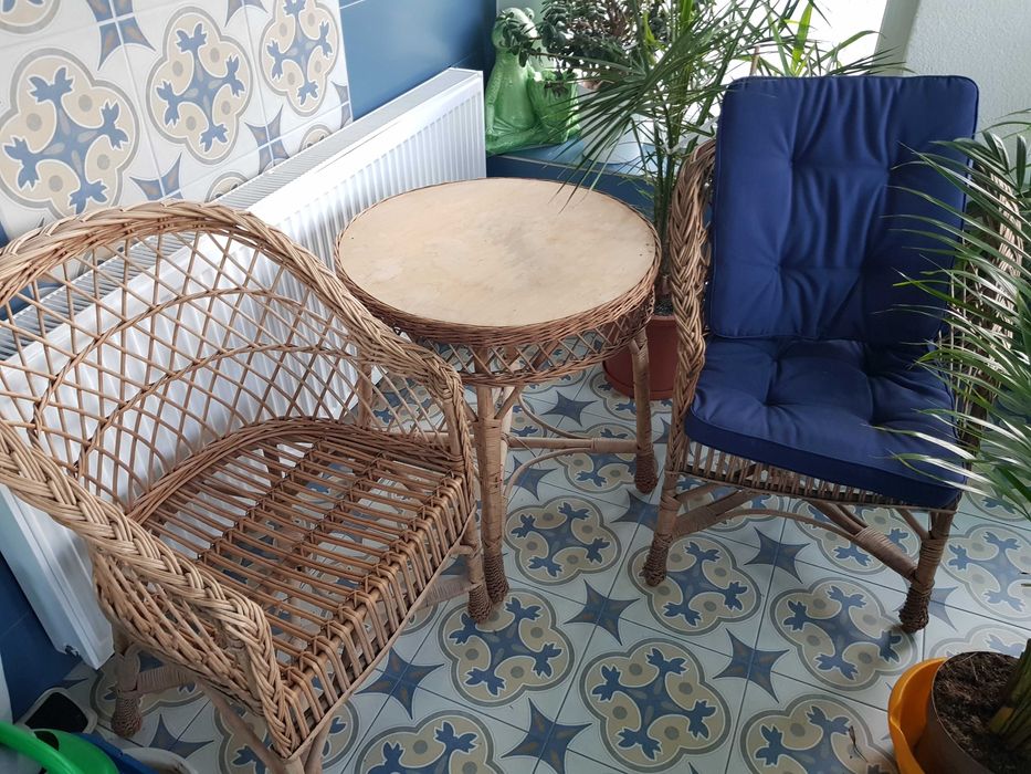 Komplet z wikliny - 2 krzesła i stolik + Gratis!!!