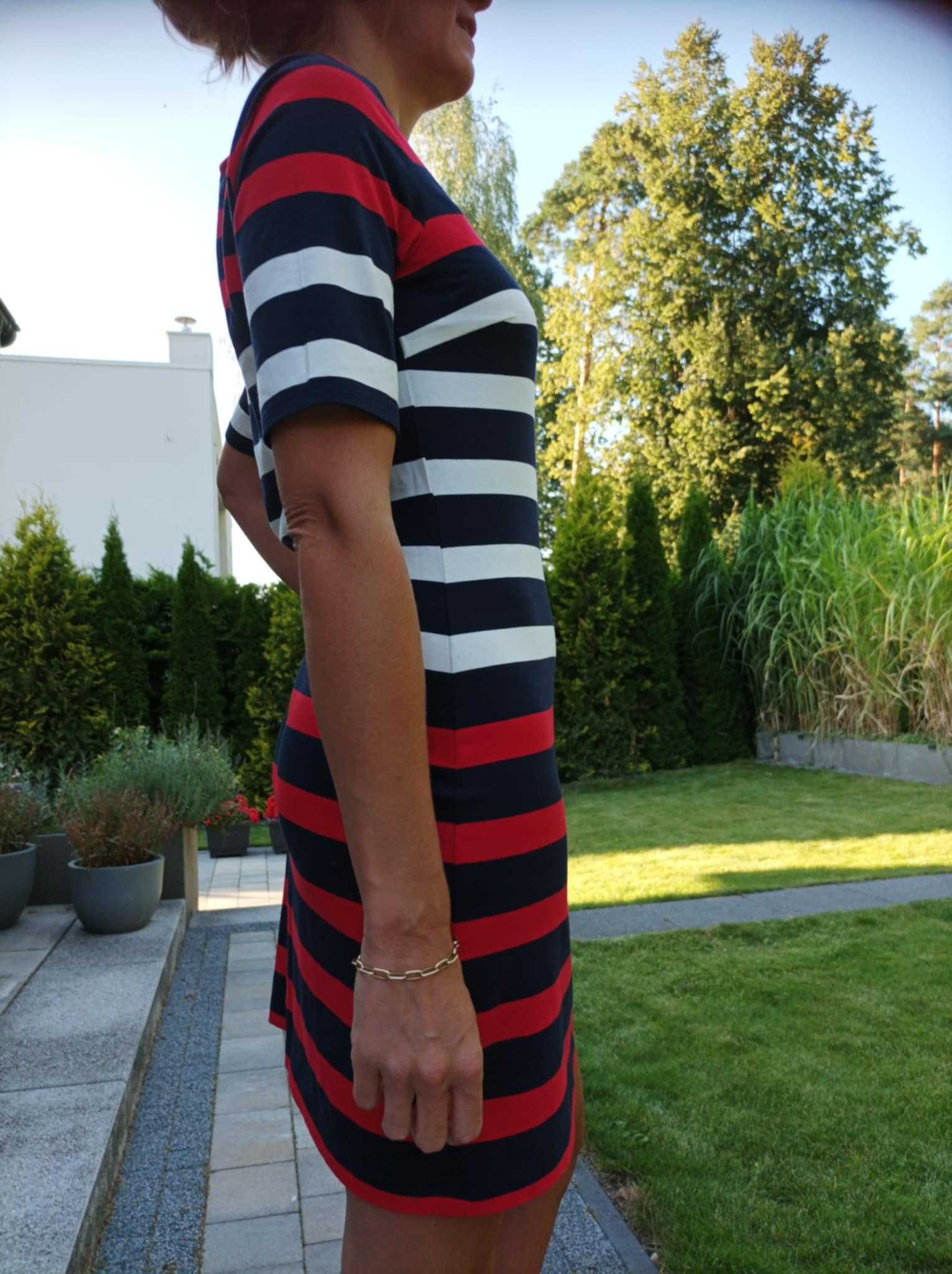 Sukienka w paski marki Tommy Hilfiger rozmiar M na lato