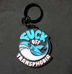 Trans Breloczek NFC "F**k off Transphobia"  Transgender keychain