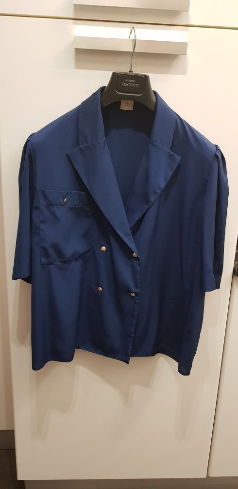 Camisa Blusa seda azul tamanho 40