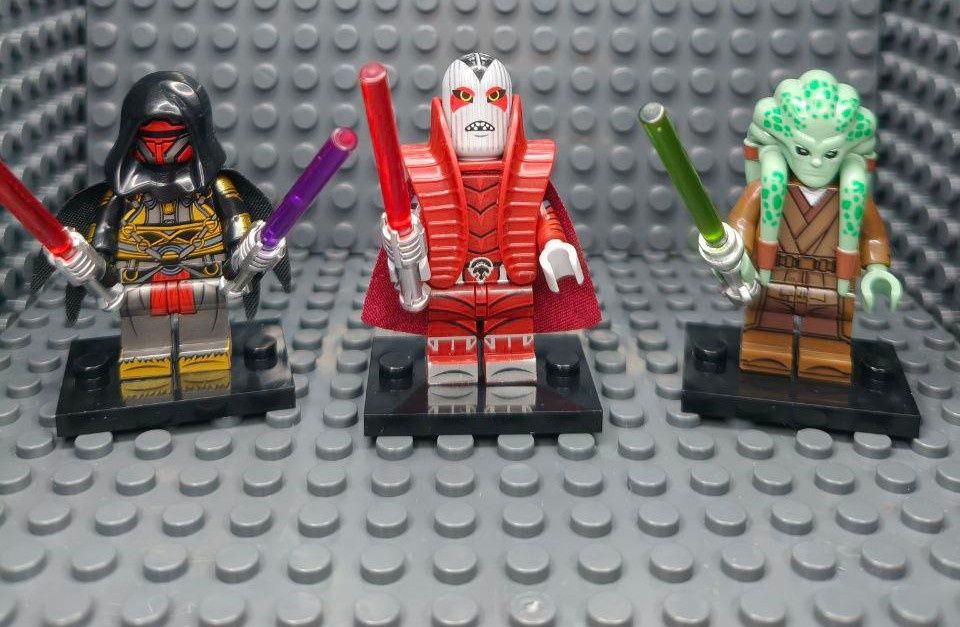 Эксклюзив! Фігурки Lego Star wars Darth Desolous, Darth Revan, Kit Fis