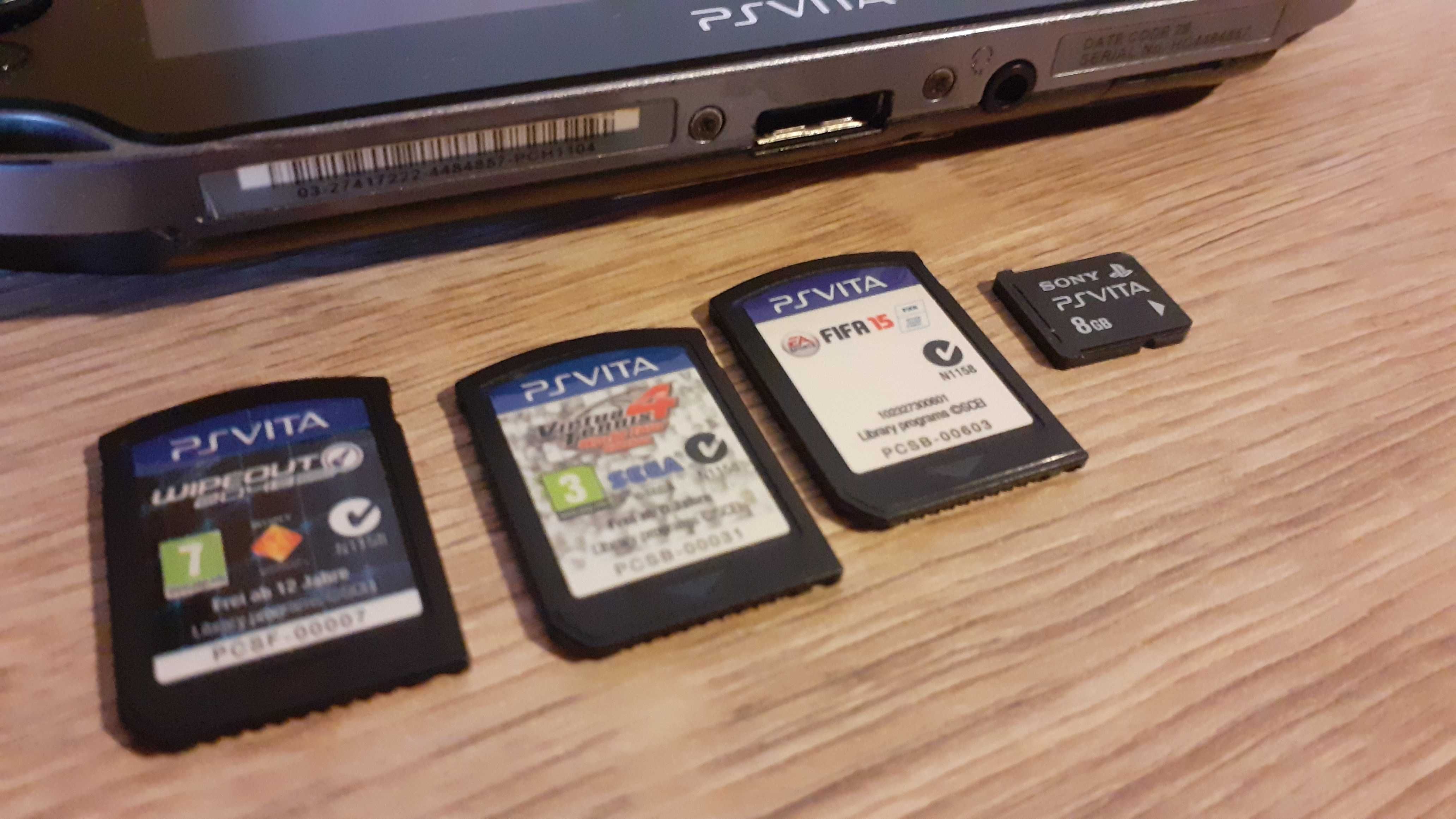PSP Vita + 3 Jogos/Cartão de memória 8Gb/Transformador