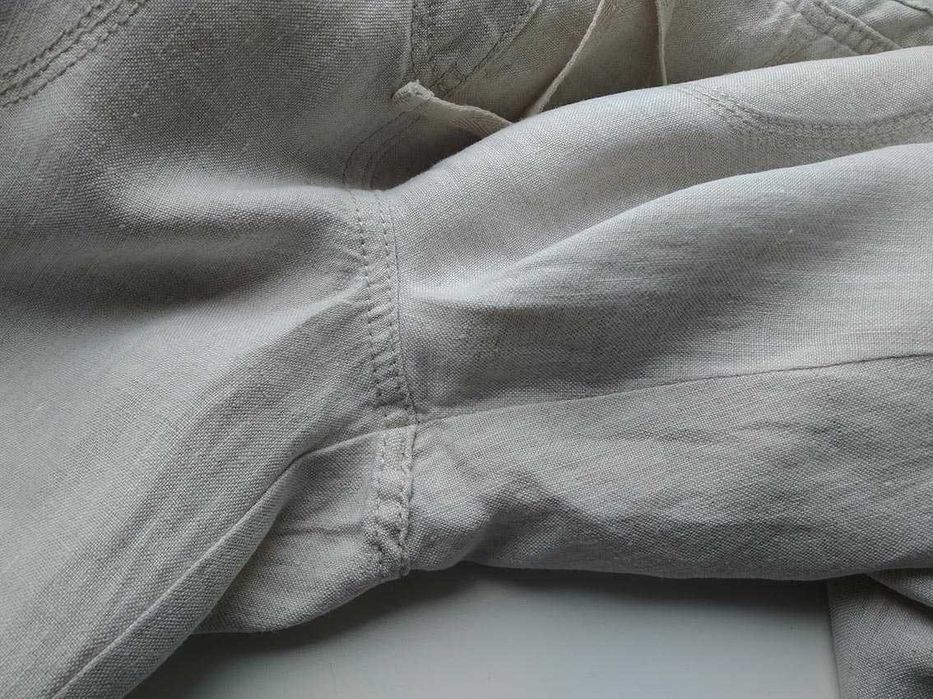 Брюки лен ровные от бедра  размер 16  на 50-52  лляні льон