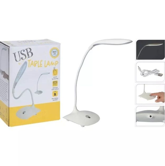 Настільна лампа usb, від Павербанка та на батарейках,