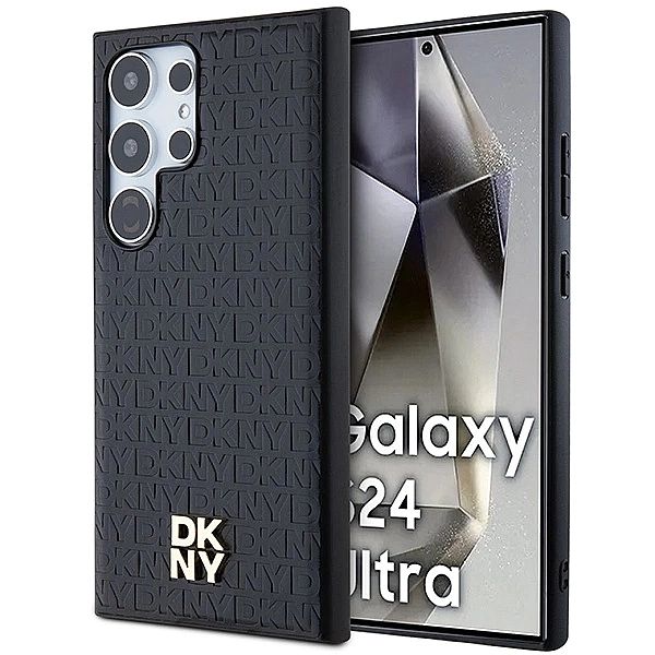 Etui DKNY Leather Pattern Metal Logo MagSafe na Samsung Galaxy S24 Ult