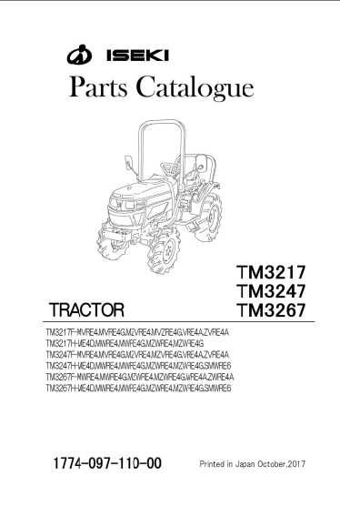 Katalog części ciągnika Iseki  TM 3217, TM 3247, TM 3267