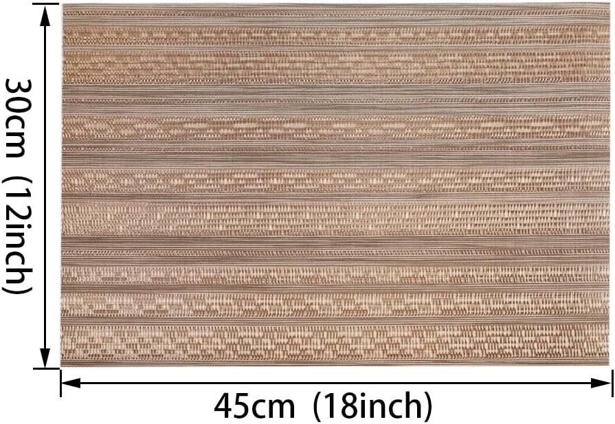 Stylowe podkładki na stół 6 szt odporne na ciepło PVC Brązowe 30x45 cm