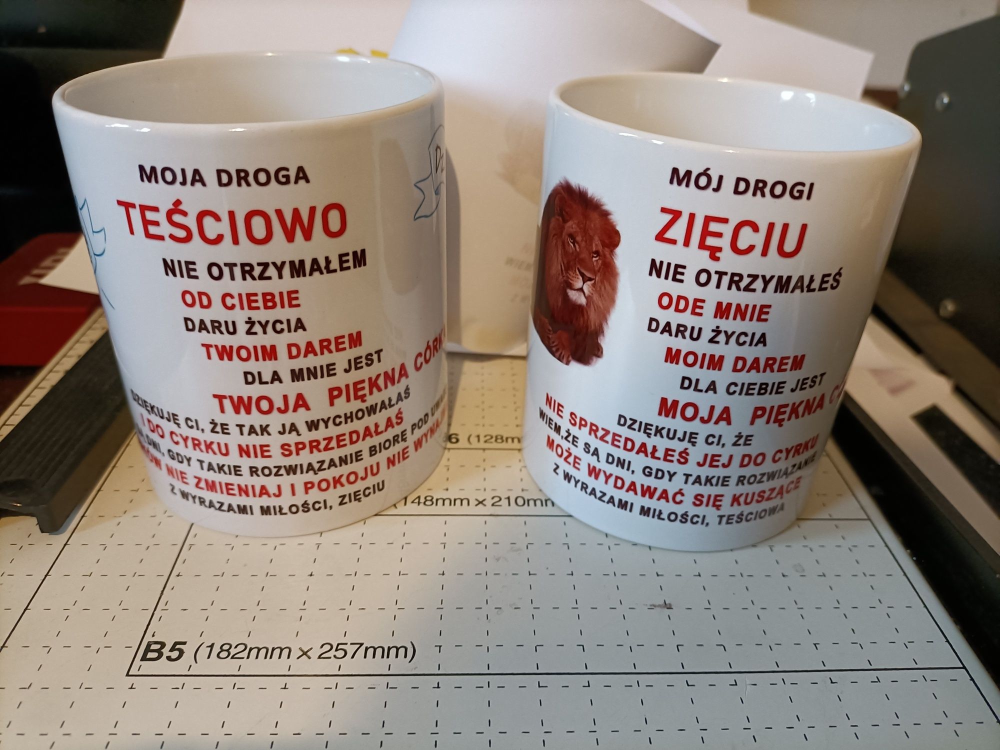 Zestaw kubków dla zięcia i teściowej