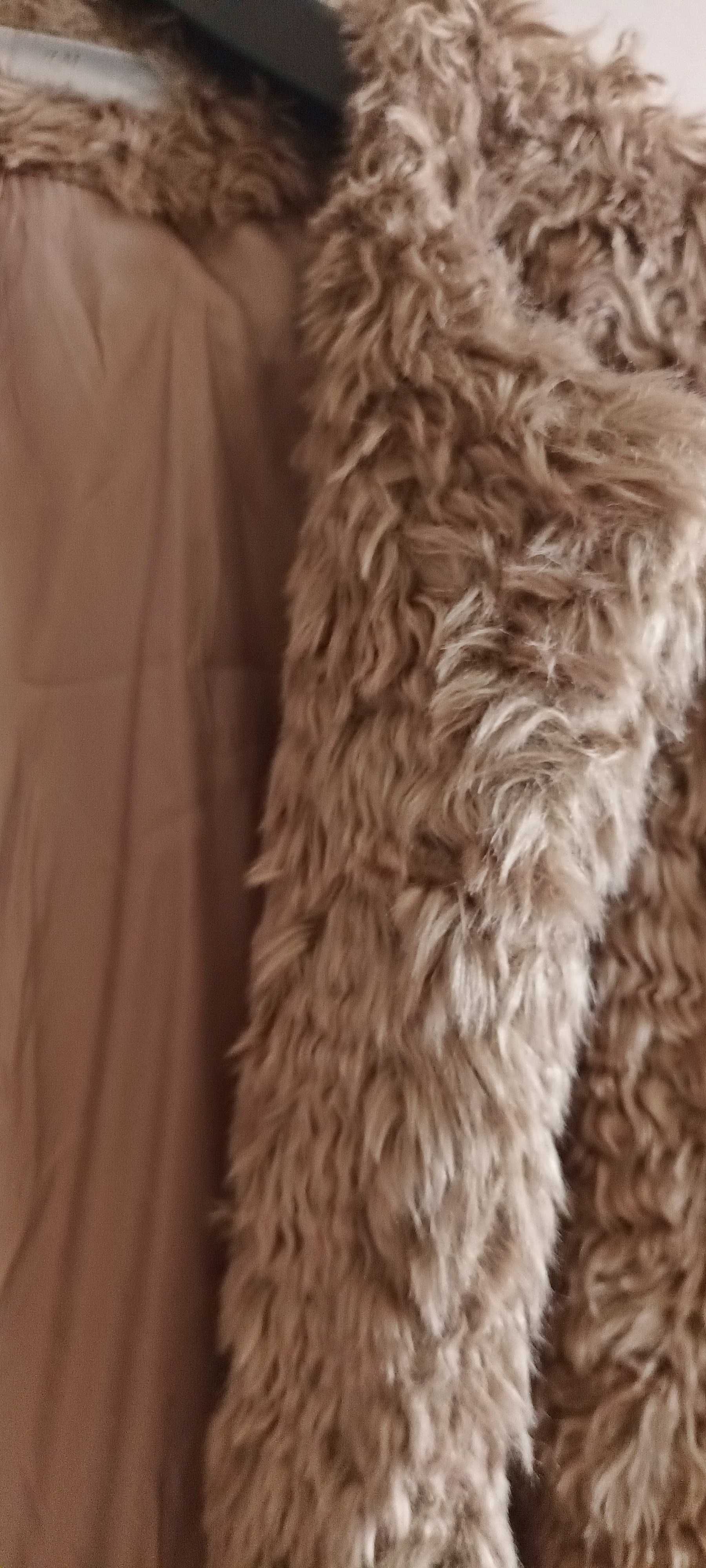 H&M sztuczne futro futrzak płaszcz  przejściowy baranek rozm. 42