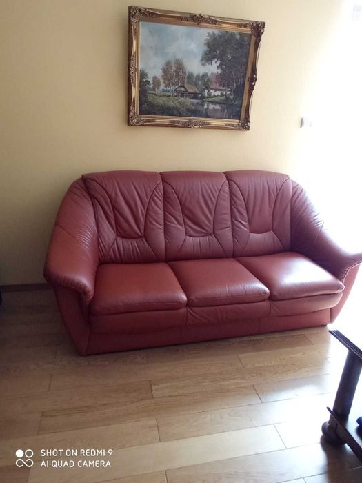Zestaw meble do salonu 3+1+1 Etap Sofa skórzane skóra naturalna