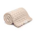 Kocyk warkocz warm beige ze 100% wełny merino - MY MEMI