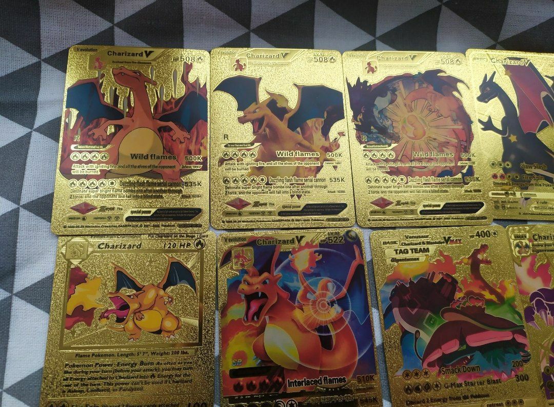 14 шт. Карточки Pokémon Charizard золотые. Золоті картки