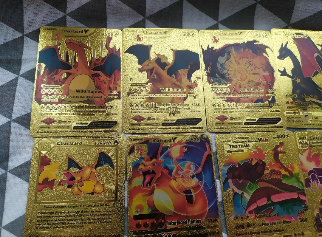 15 шт. Карточки Pokémon Charizard золотые. Золоті картки