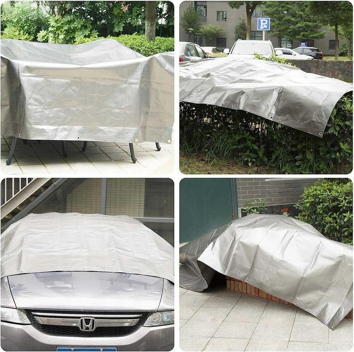 Plandeka Gruba Mocna Płachta 4x6m Uv+Na Taras Mrozoodporna Wzmacniana