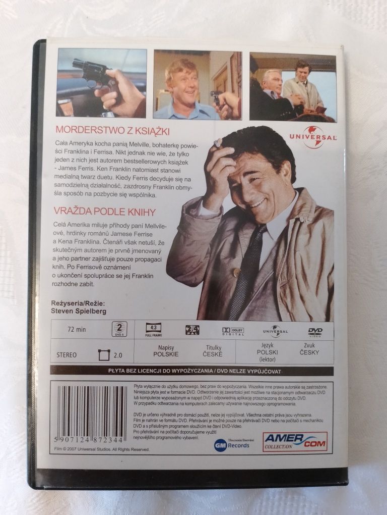 Film DVD COLUMBO "Morderstwo z książki" odc. 1, reż. Steven Spielberg