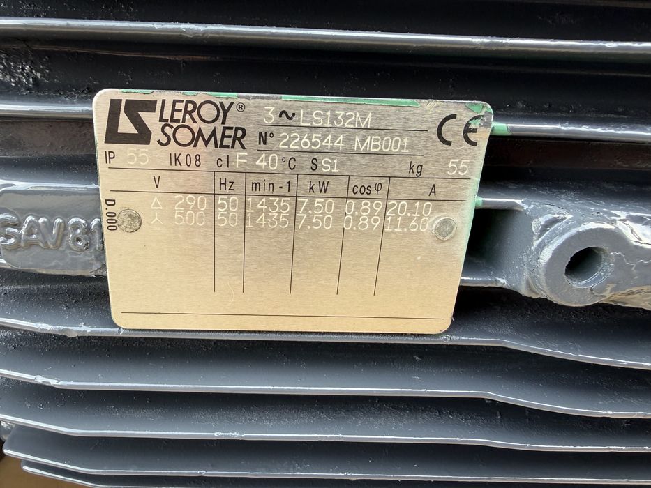 Motoreduktor Leroy Somer 365 obr/min 7,5 kW