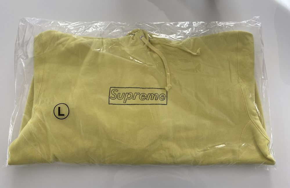 Bluza Supreme Kaws Chalk Box Logo Hoodie Light Lenon rozmiar L