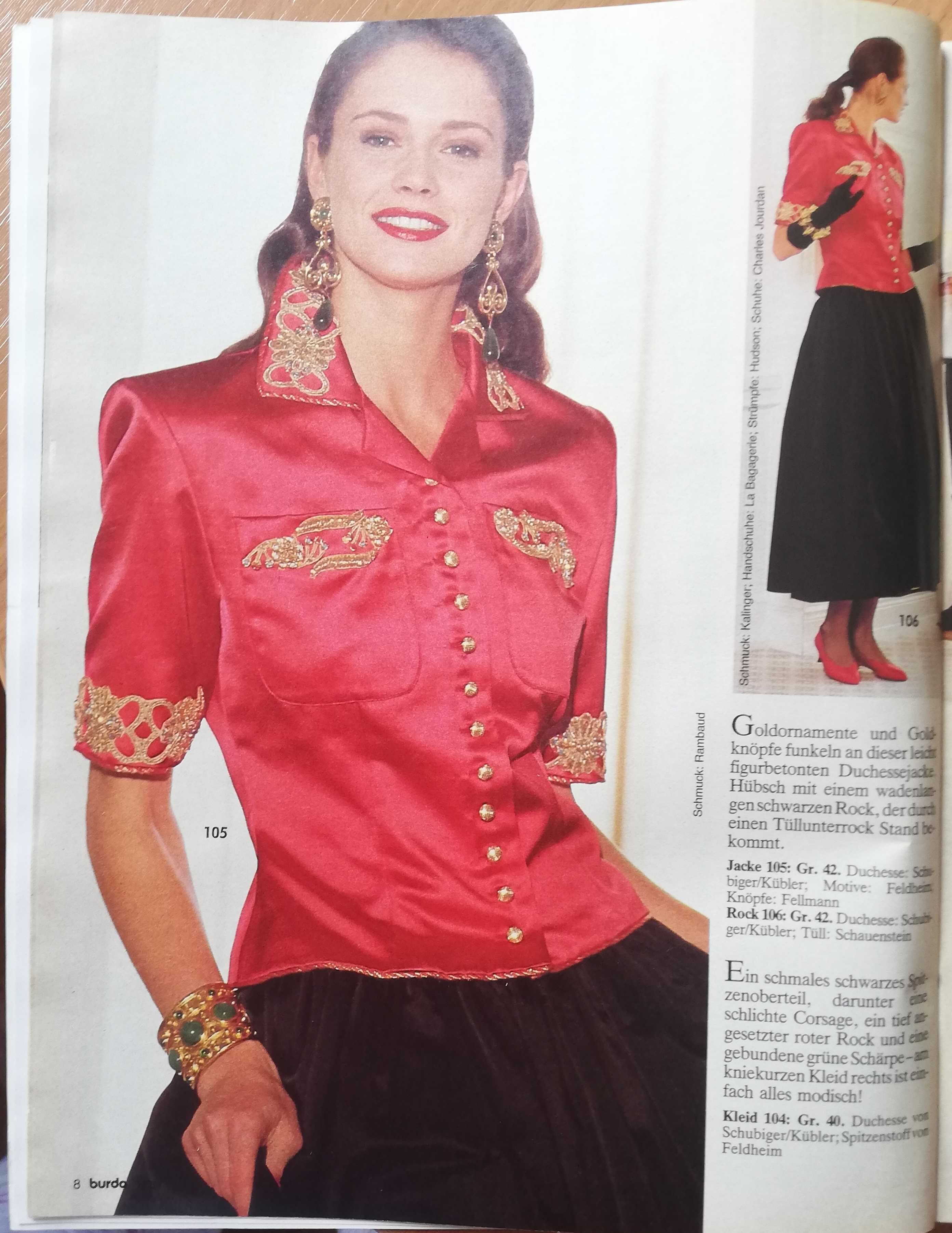 Burda vintage 11. 1989 szycie wykroje moda na święta ok. 100 wykrojów