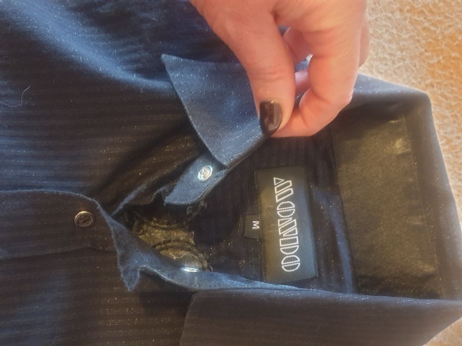 skrzydła czarna koszula męska młodzieżowa z elastanem lycrą pas 88 cm