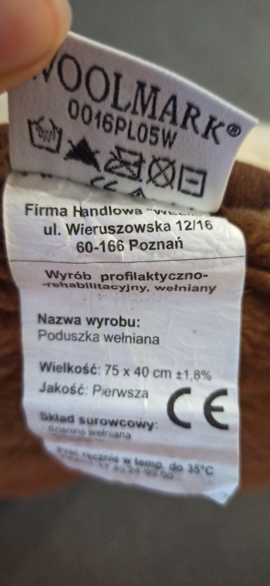 Poduszka welmax 75x40 merynos