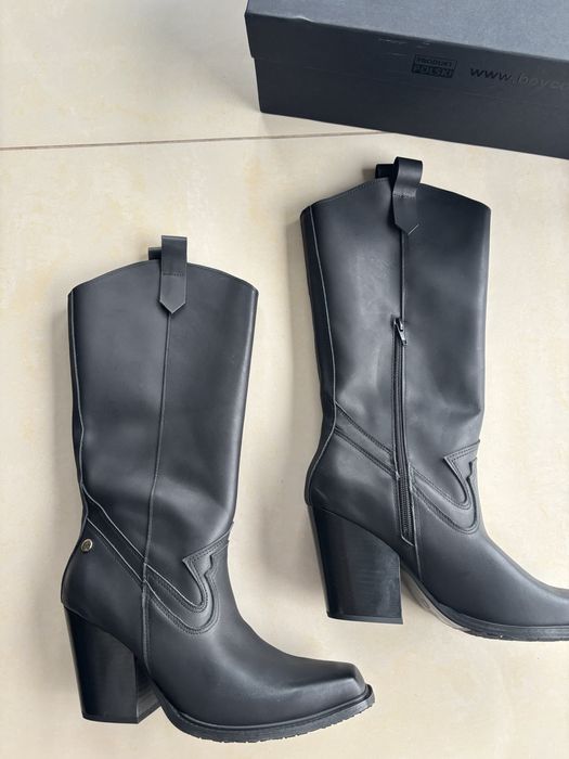 Beyco A.Pisarek czarne nowe kowbojki skorzane 41 kozaki botki skora