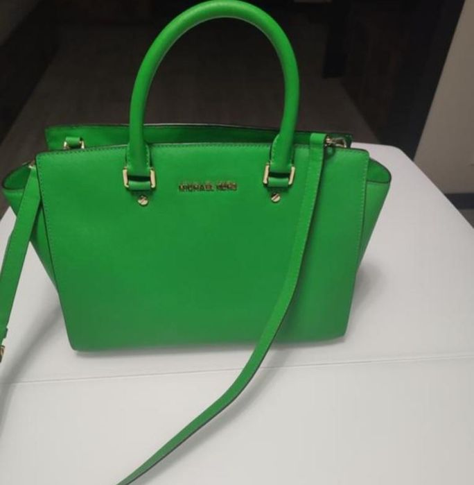 Сумка тоут michael kors selma large satchel зеленого кольору