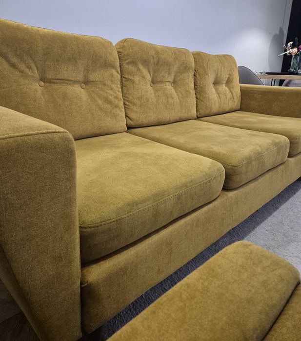 Musztardowa Sofa Veroli + Pufa !!