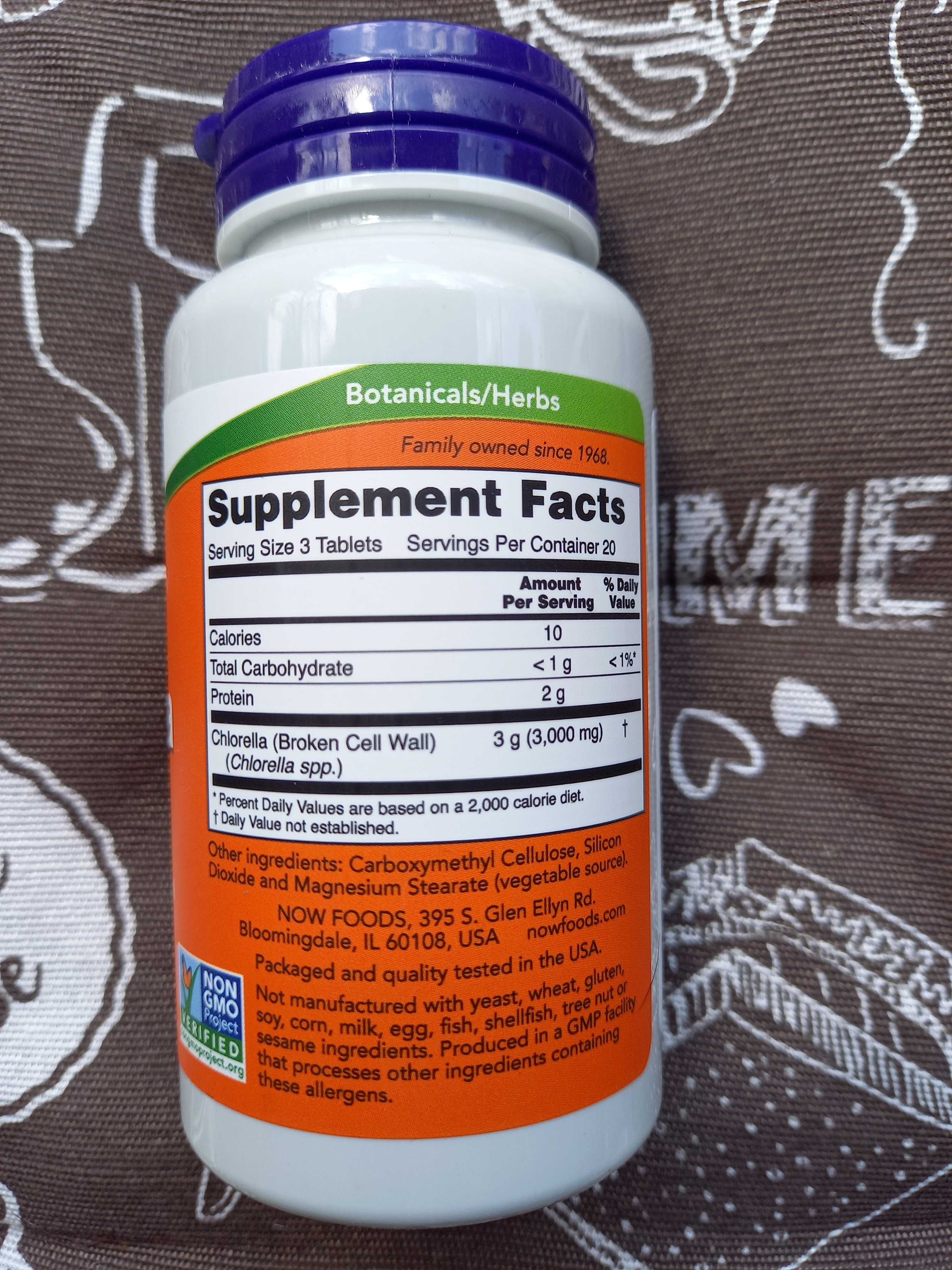 Now Foods Chlorella хлорела хлорелла 500 1000 хлорофілл Chlorophyll