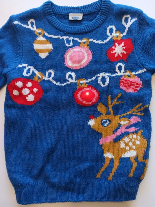 Sweter świąteczny świecący dla chłopca 122/128