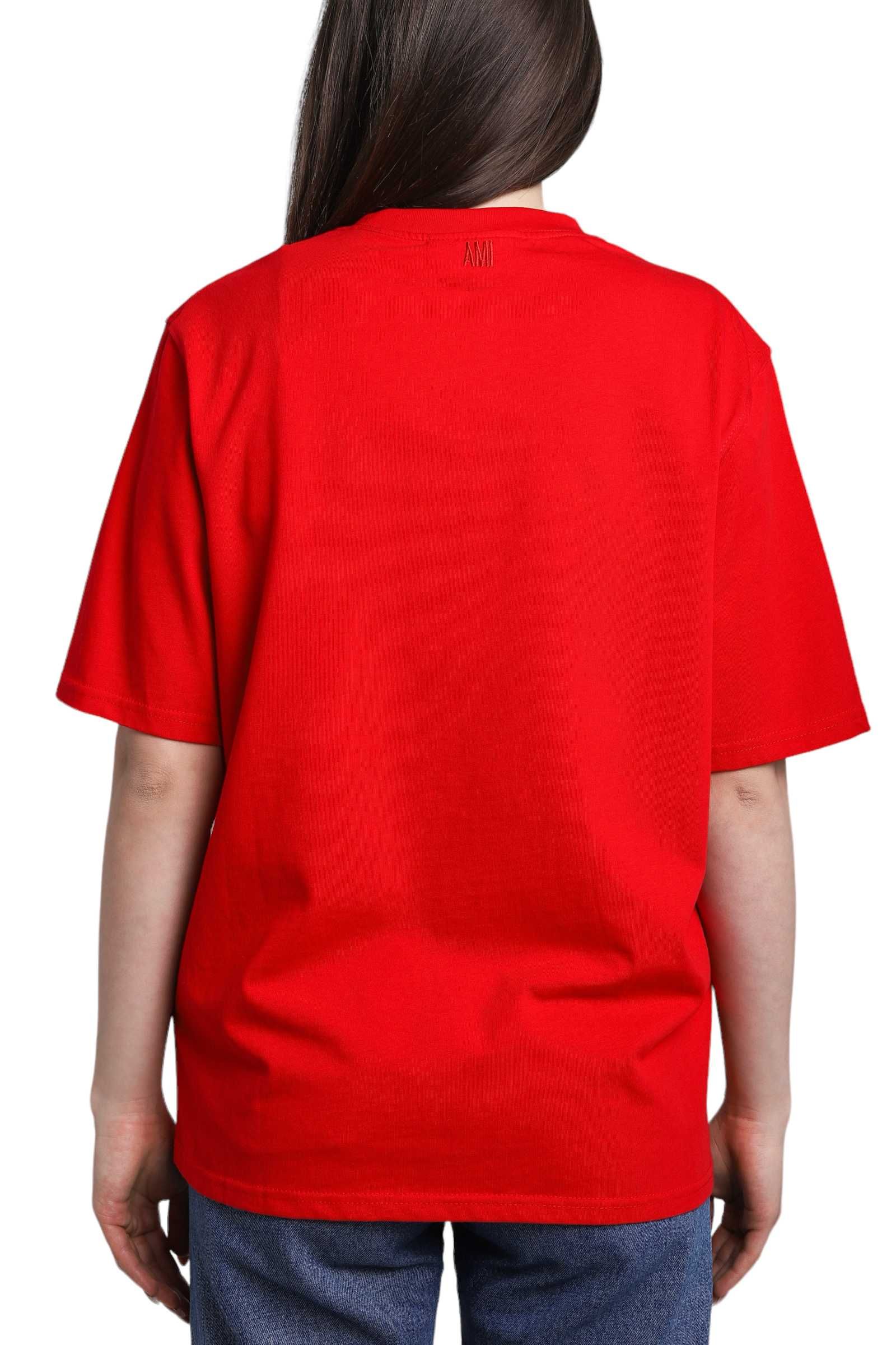 Футболка AMI Paris Ami de Coeur Lurex T-Shirt Red