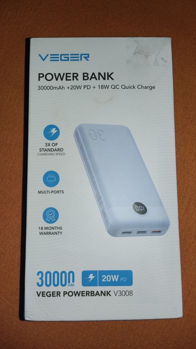 Повербанк VEGER 30000mAh
