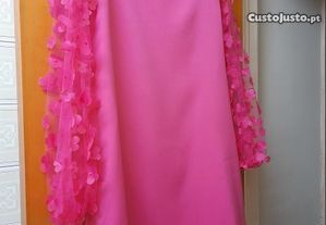 Vestido corte direito para festas ou cerimónia Shine cor pink N.38