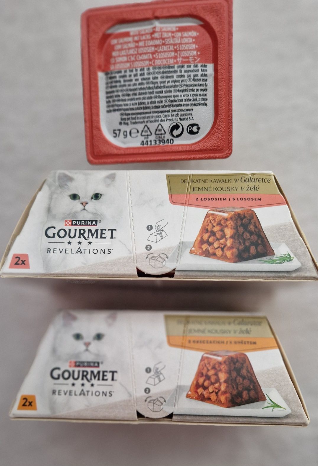Purina GOURMET mokra karma dla kota 3x łosoś,2xkurczak gratis butchers