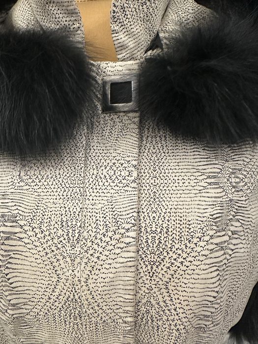 Luksusowa  stylowa kurtka Ponto100% skóra naturalna z futrem