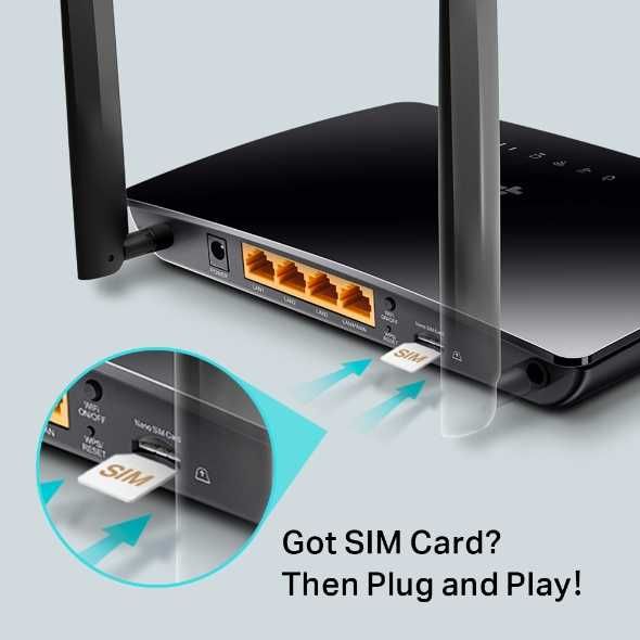 TP LINK MR200 LTE 4G Router ARCHER sem fios Wireless
