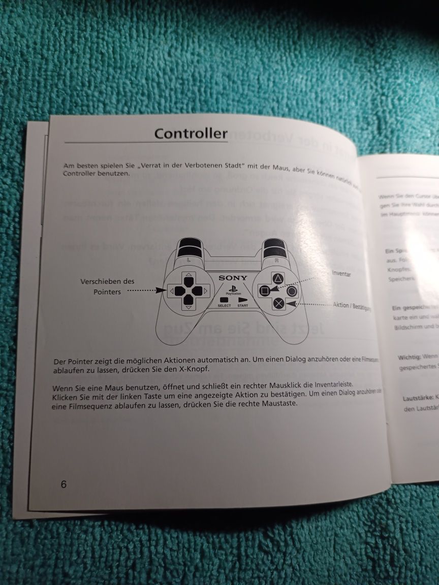 PlayStation 1 Verrat in der Verbotenen Stadt ps1 psx Książeczka Manual