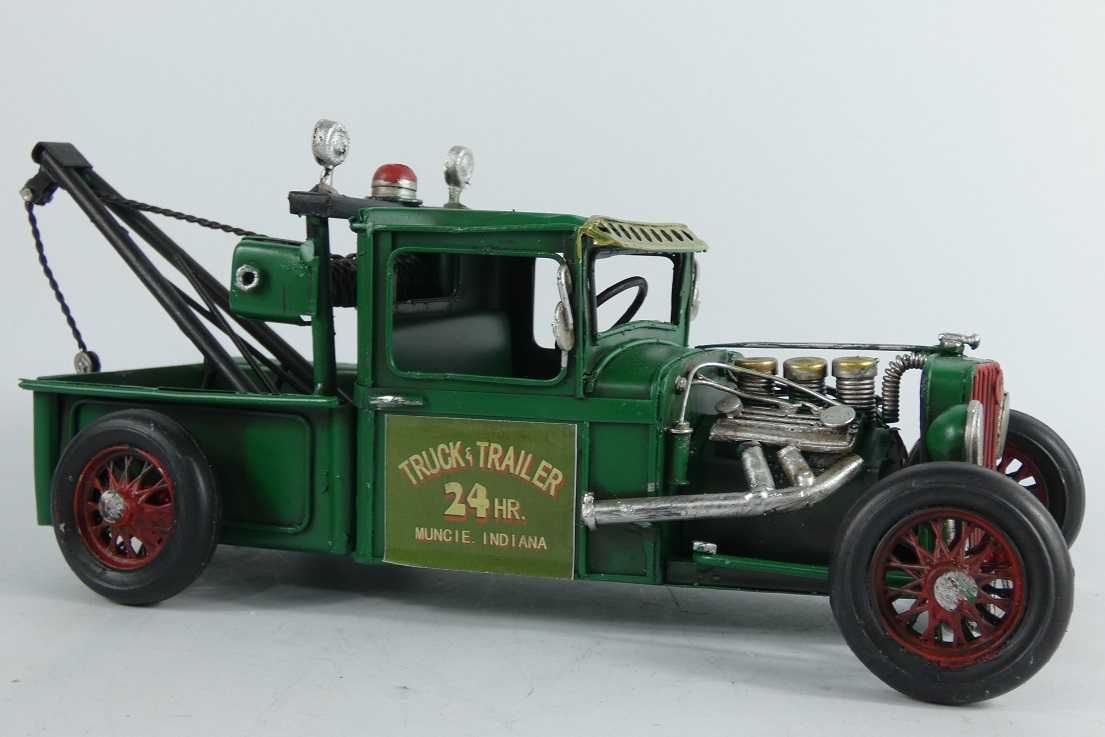 Metalowy model pojazd HOT ROD auto pomoc drogowa holownik 33 cm