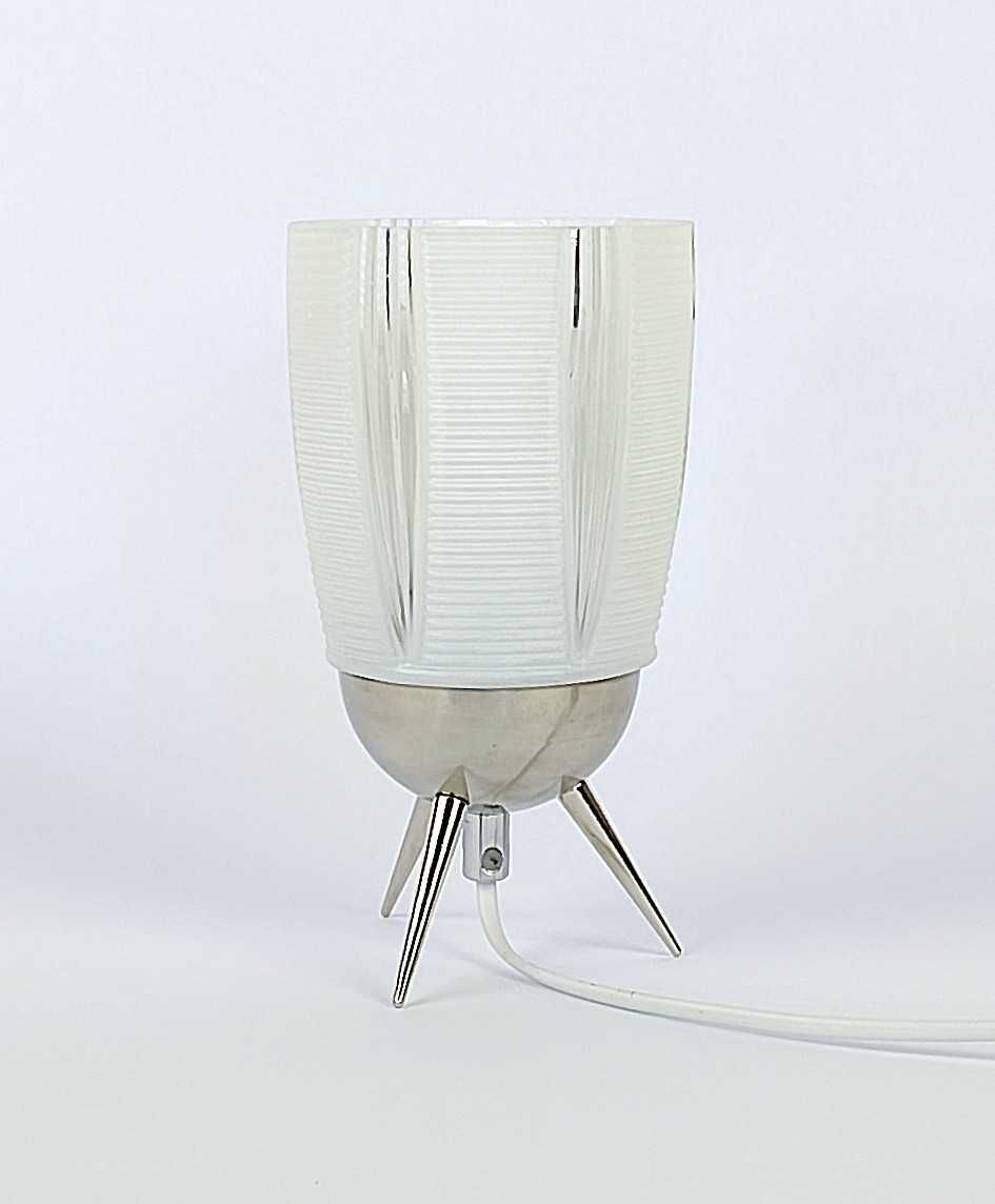 Lampka nocna białe retro vintage space age mid century PRL