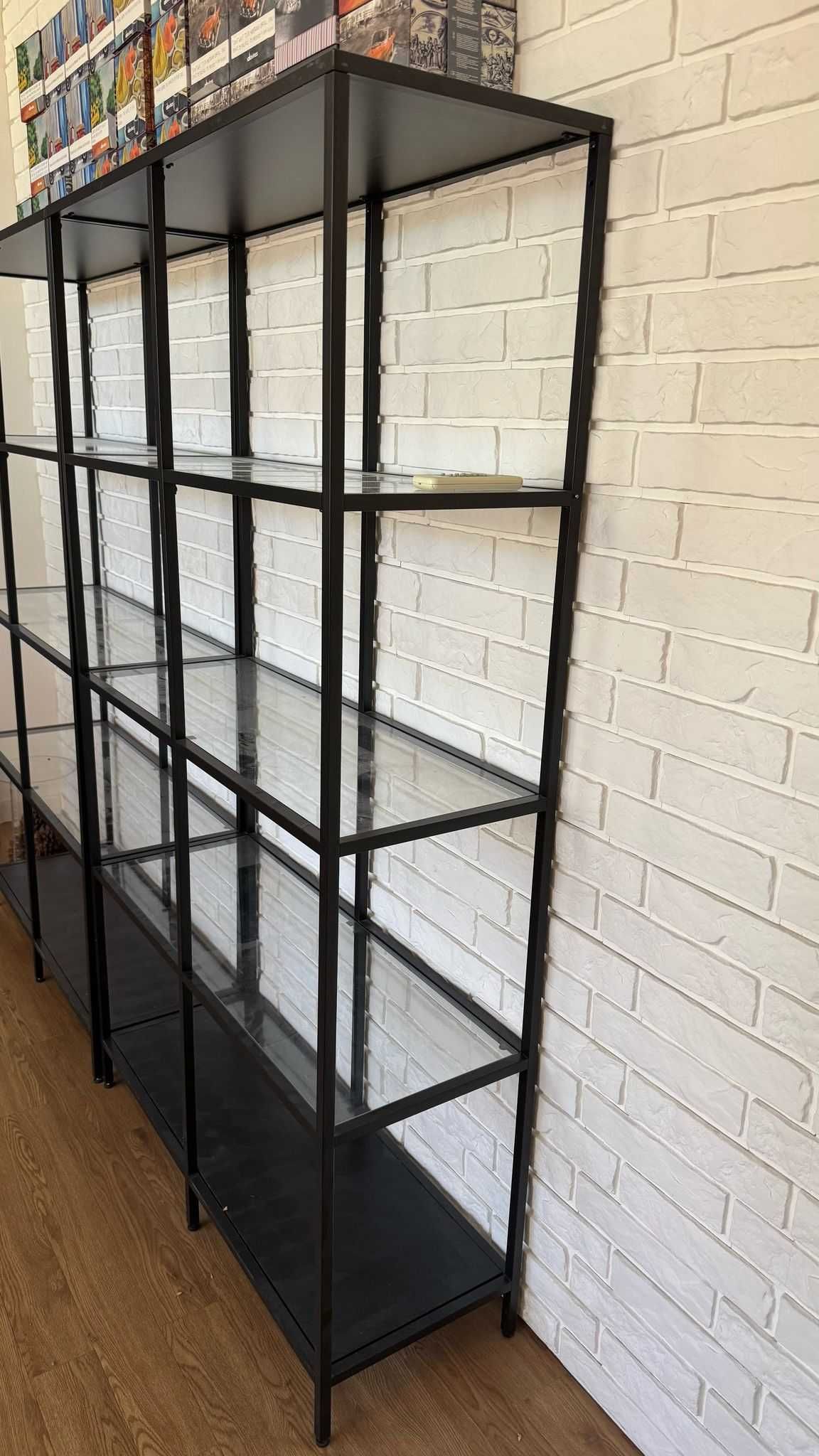 Regały metalowo-szklane – zestaw 5 sztuki – nowoczesny design