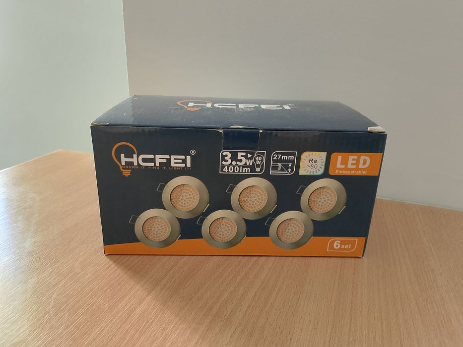 6 płaskich reflektorów LED do wpuszczaniazania