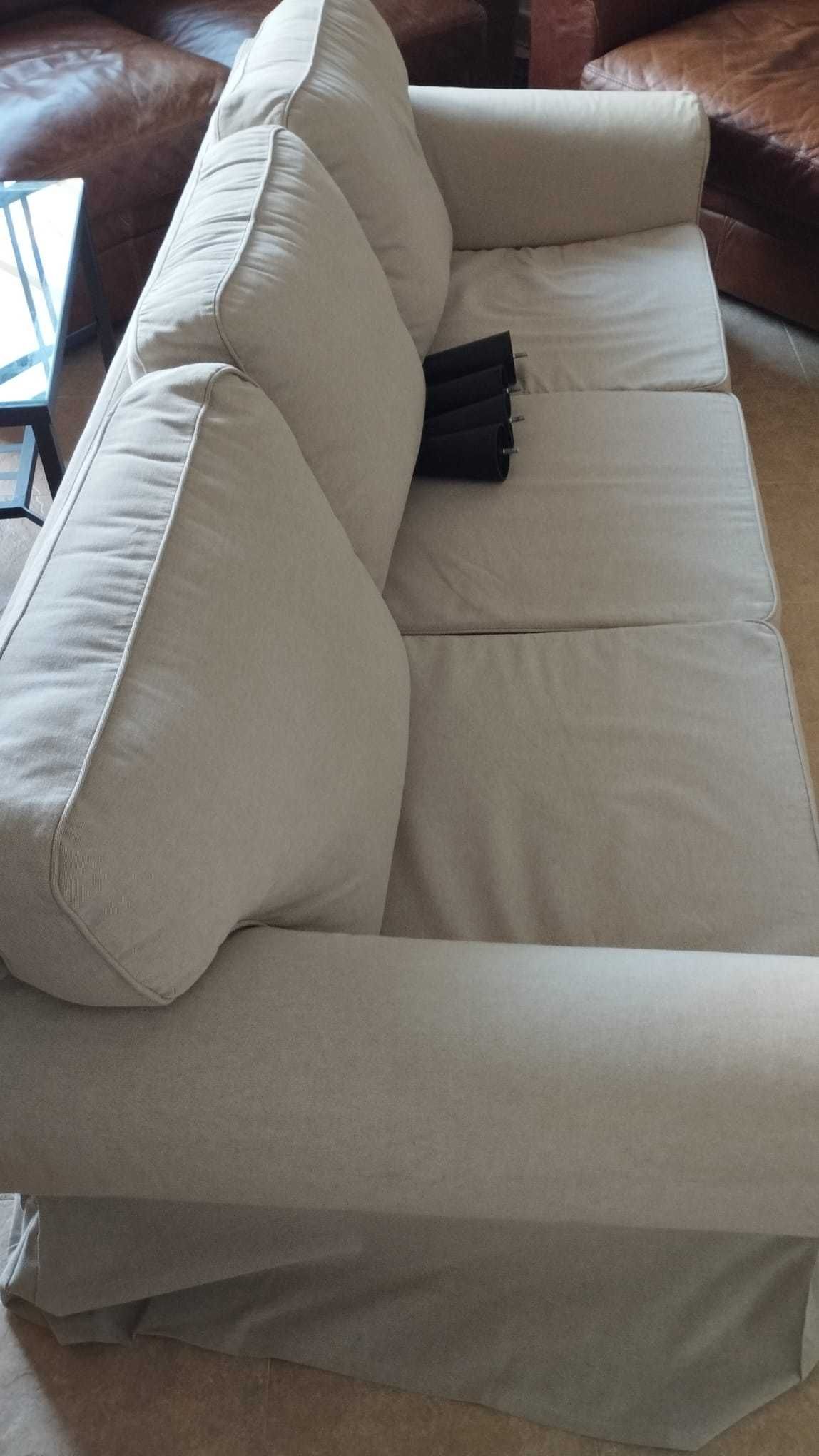 Sofá 3 lugares Ikea cinz/beje em excelente estado