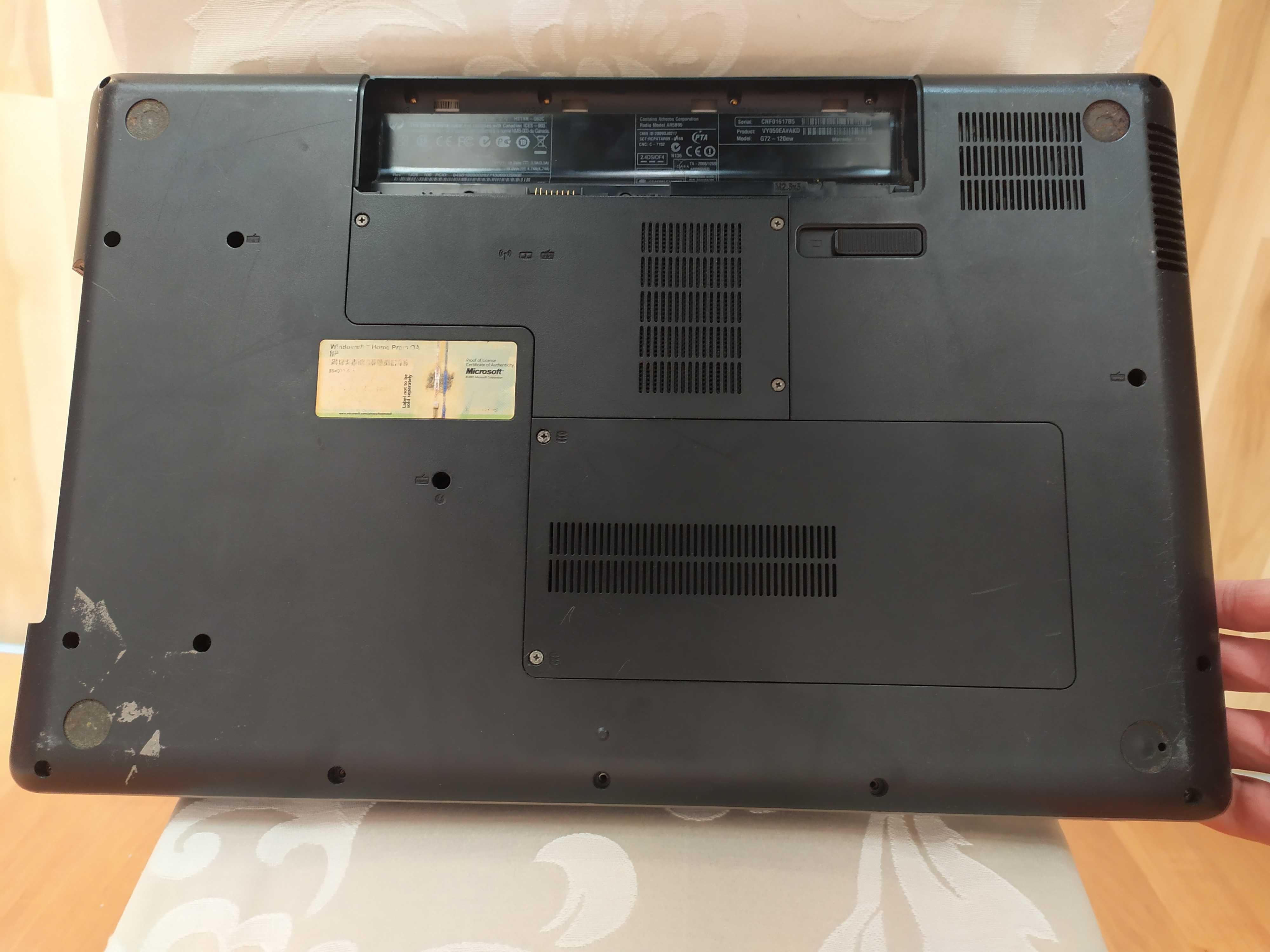 Laptop HP g72 120ew