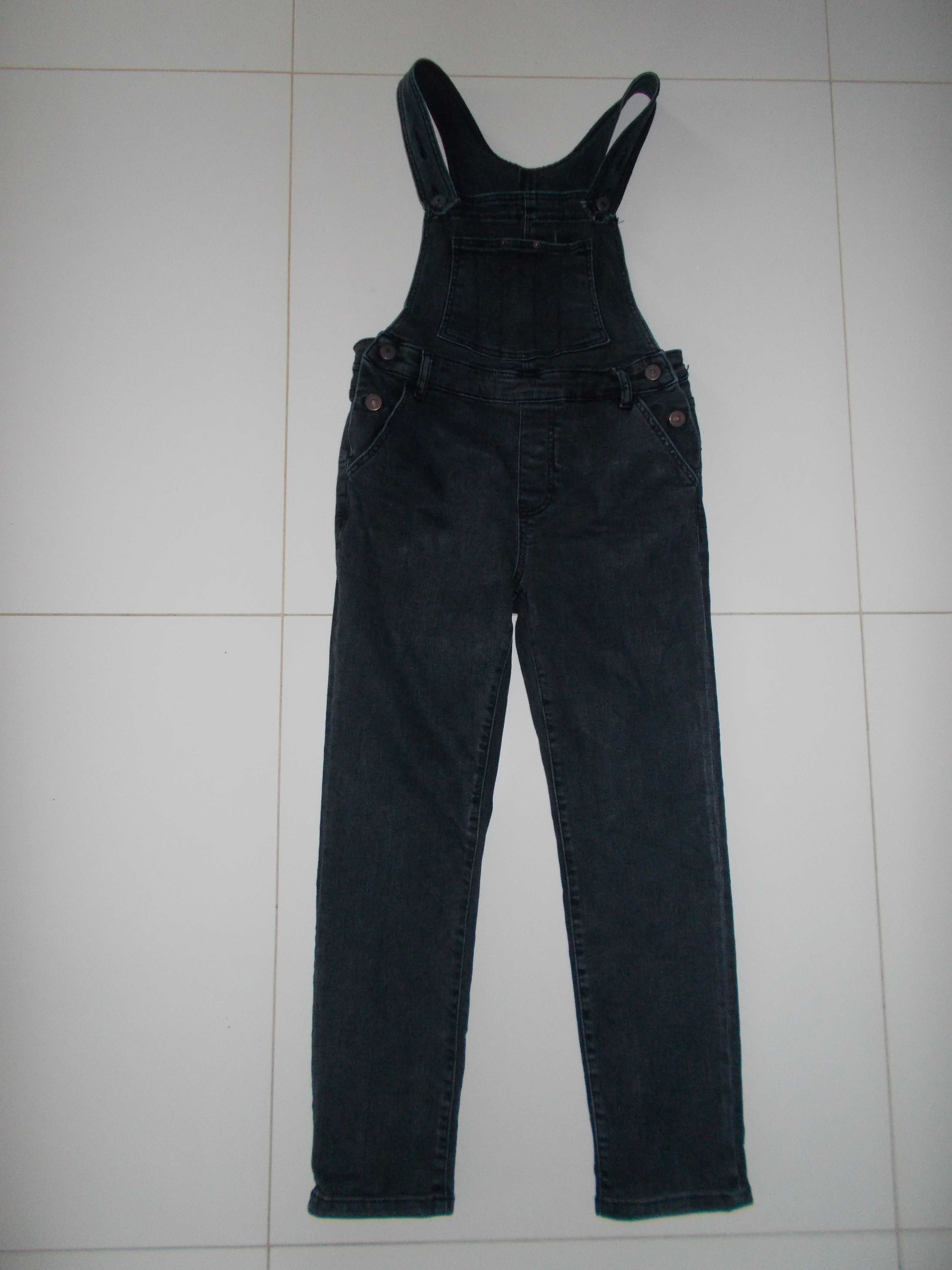 ZARA kids jeansowe ogrodniczki 152 xs dziewczęce spodnie rurki 11 12