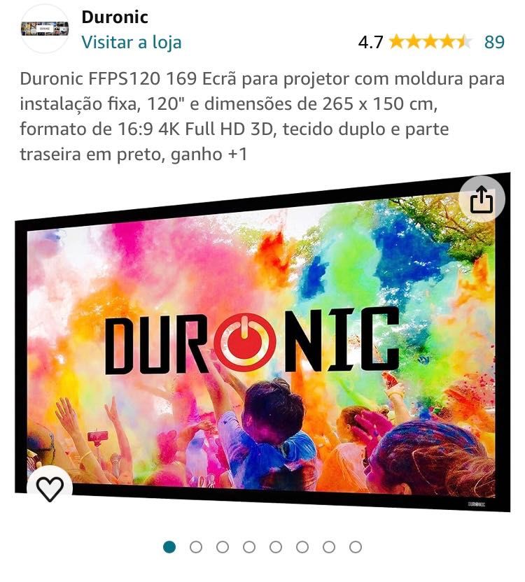 Tela projeção DURONIC 120”