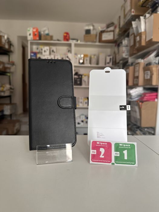 Etui z klapką skórzane zamykane + FOLIA hydro. Do HONOR MAGIC 7 LITE