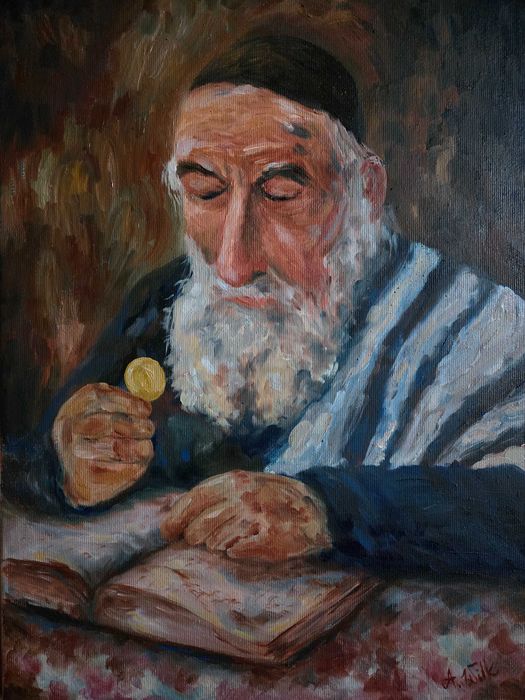 Obraz olejny "na szczęście"