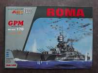 Model Kartonowy Włoski Pancernik ROMA duży format A 3