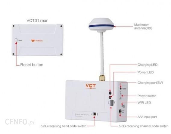 Konwenter VCT-01 przekształca sygnał obrazu 5.8GHz na sygnał WiFi